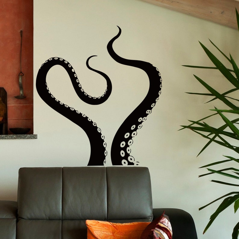 Wall Decal Octopus Tentacles Vinyl Stickers Sea Animal Kraken Etsy