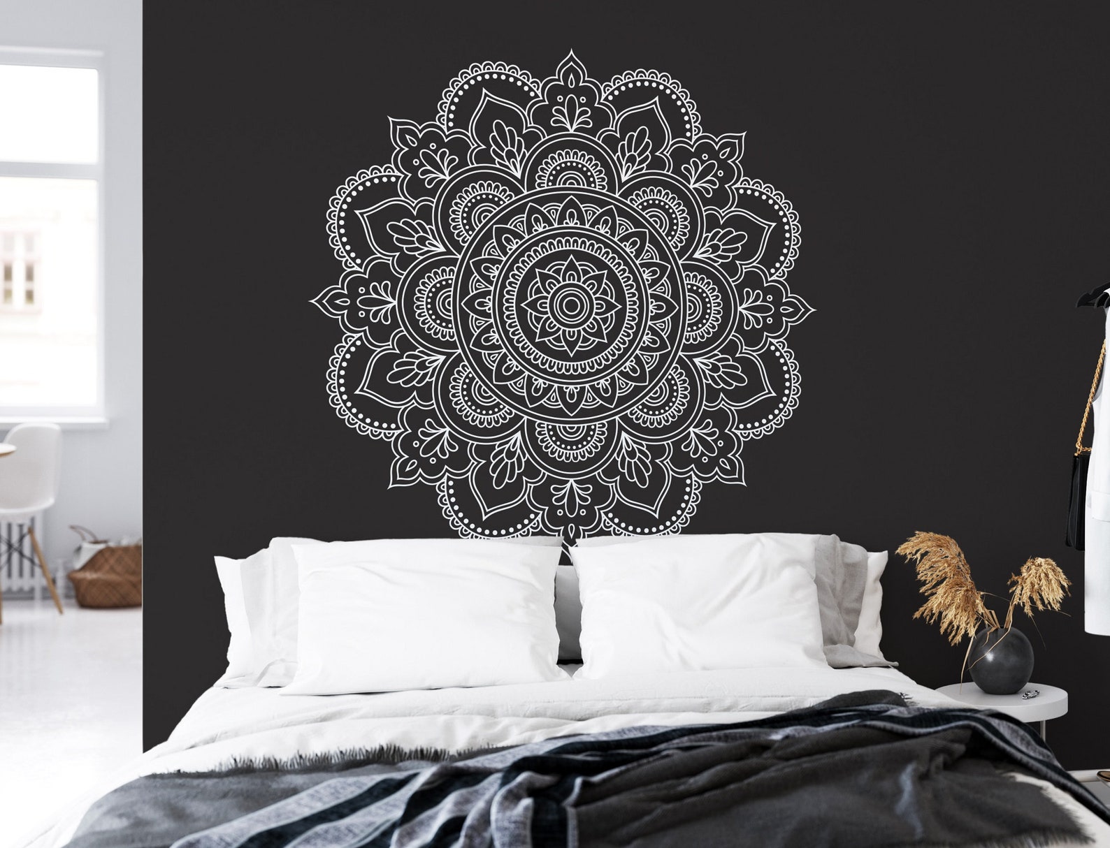 Mandala Wall Decal: Bohemian Home Decor, Yoga Interior F158 - Etsy