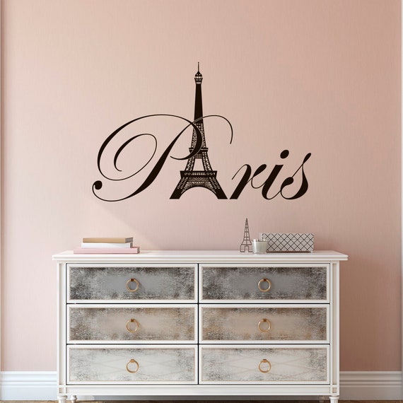 Paris Eiffel Tower Vinyl Wall Decal Paris Theme Bedroom - Etsy