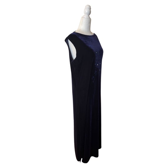 1990s Dark Purple Velvet Maxi Dress - image 3