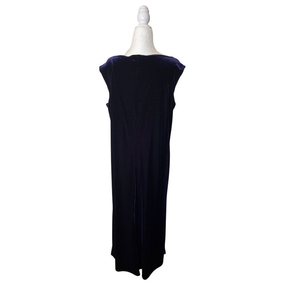 1990s Dark Purple Velvet Maxi Dress - image 4