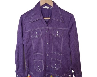purple trucker jacket