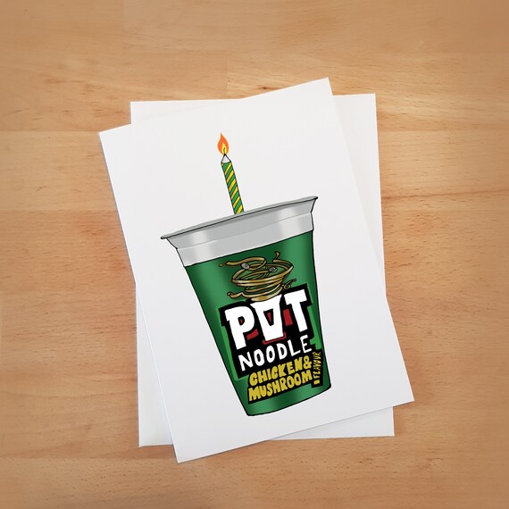 Pot Noodle Birthday Card Etsy