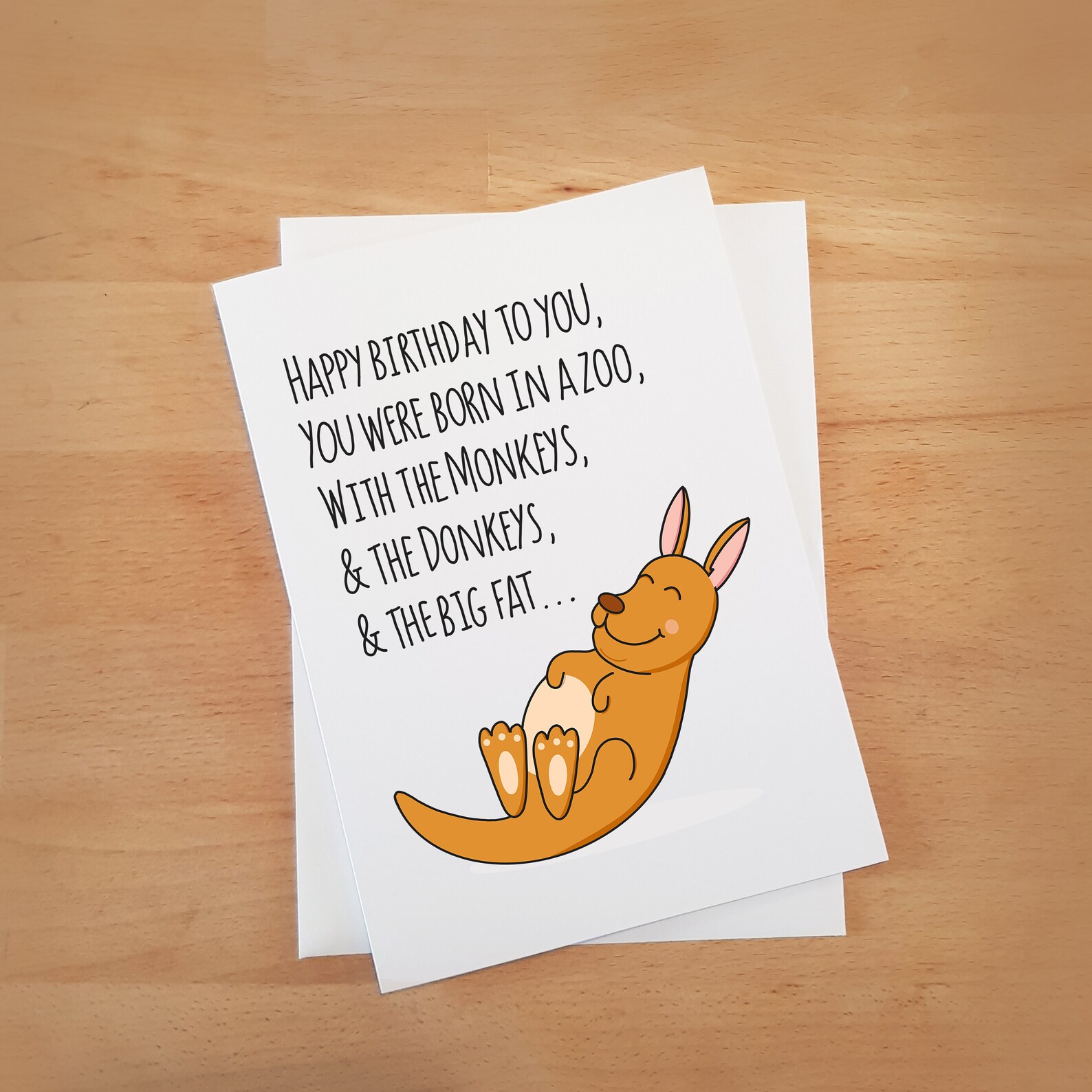 Happy Birthday Zoo Kangaroo Card | Etsy