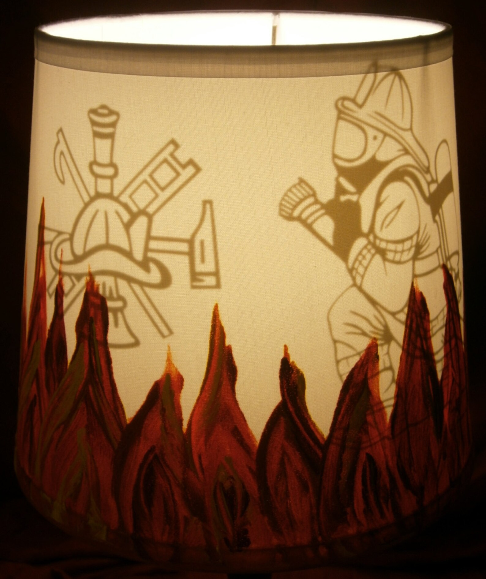 Firefighter/flames Lamp Shade Etsy
