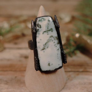 Huntress Moss Tree Agate Copper Electroformed Ring