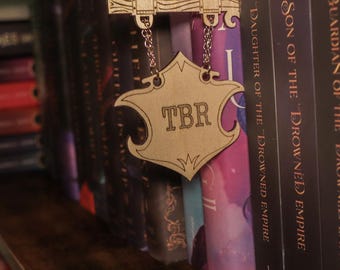 TBR Bookshelf Tavern Sign - Booknook Shelf Decor, Book Dragon Gift, Library Label, TBR Genre Sign, Shelf Insert, Cozy Medieval Decor