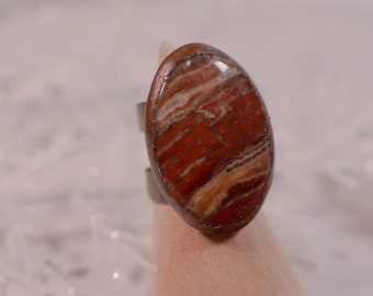 Mookaite Goddess Electroformed Copper Crystal Ring