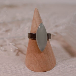 Mystic Gray Moonstone Electroformed Copper Ring