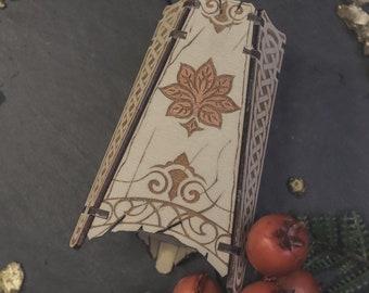 Handmade Elven Fall Candleholder, Wooden Candle Holder, Cottagecore Décor