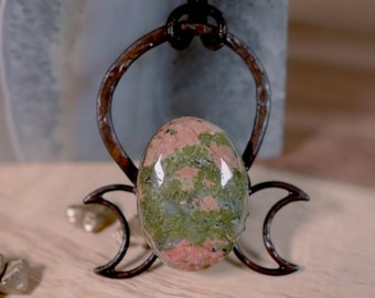 Lunar Unakite Electroformed Copper Necklace