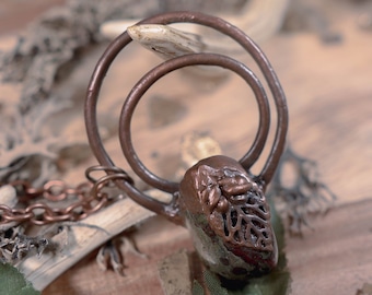Dragon's Blood Dark Strega Electroformed Copper Necklace