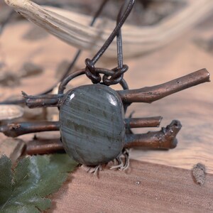 Dark Forest Labradorite Electroformed Copper Necklace