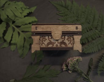 Handmade Wedding Ring Jewelry Box with Foam Insert - Engagement Ring Box, Rustic Trinket Box, Wooden Jewelry Gift Box