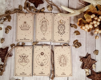 The Arcana Set One, Tarot Card Ornament, Christmas Ornament, Cottagecore ornament, Yule Ornament, Witchy Ornament, Wiccan yule decor