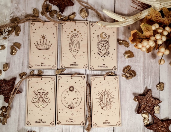 The Arcana Set One, Tarot Card Ornament, Christmas Ornament, Cottagecore ornament, Yule Ornament, Witchy Ornament, Wiccan yule decor