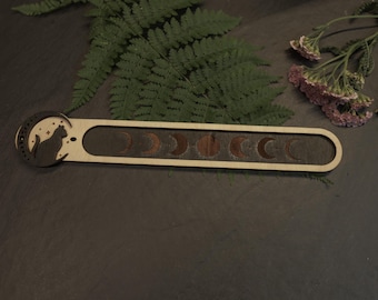 Handmade Luna Cat Incense Holder, Witchcraft Decor, Incense Decor, Alternative Decor