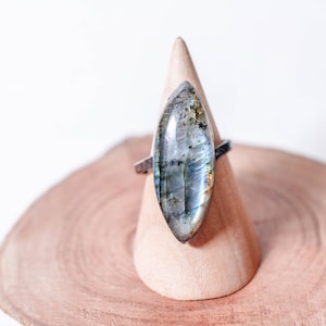 Labradorite Ring, Electroformed Ring, Witchy Jewelry, Witchcraft Jewelry, Wiccan Ring, Pagan Jewelry, Dark Mori, Strega Ring, Crystal Ring