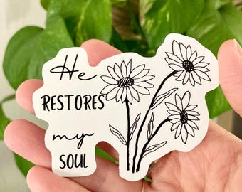 Floral Scripture Sticker, Inspirational Bible Verse