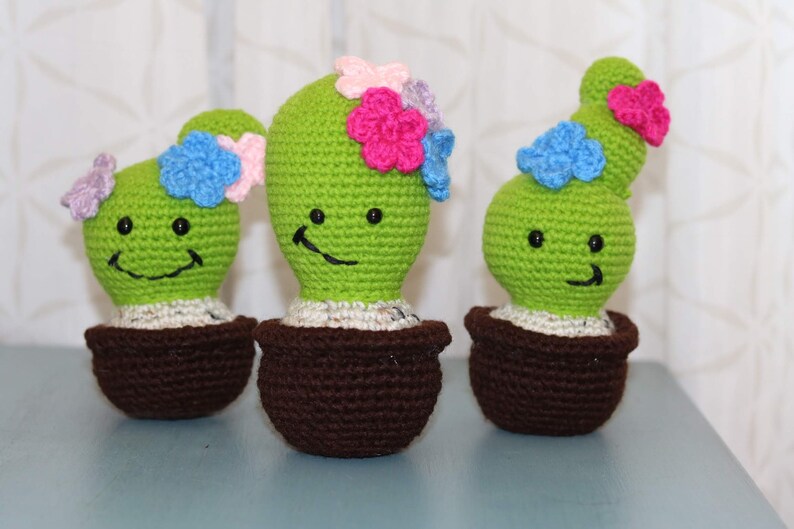 Happy Cactus Party Favor Handmade Present Crochet Cactus Handmade Cactus Birthday Gift