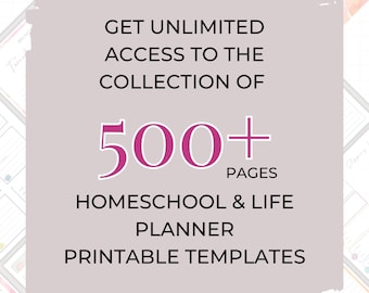 Ultimate Homeschool Planner Printable Bundle, Homeschool Mom Planner, Academic & Lesson Planner, Multiple Kids, Homeschool Student Planner