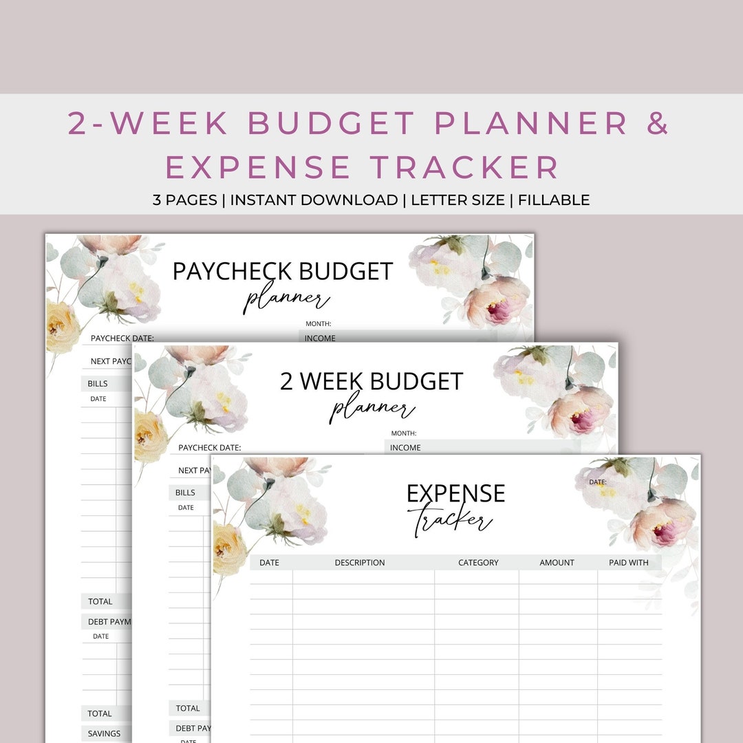 2 Week Budget Planner Printable Biweekly Paycheck Budget & - Etsy