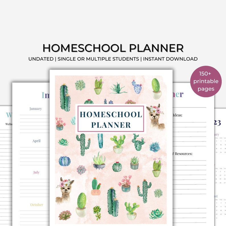 Homeschool Student Planner Printable Lesson Planning Pages Homeschool ...