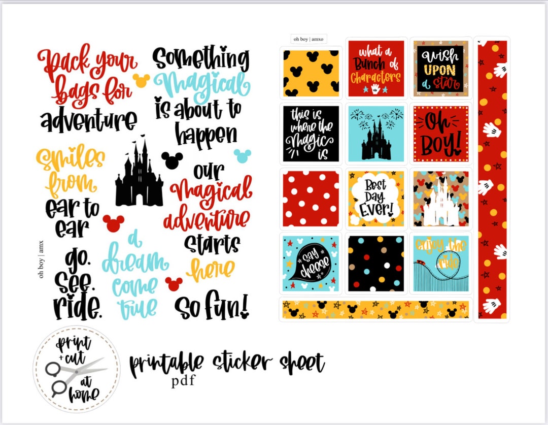 Oh Boy PDF Printable Sticker Sheet - Etsy