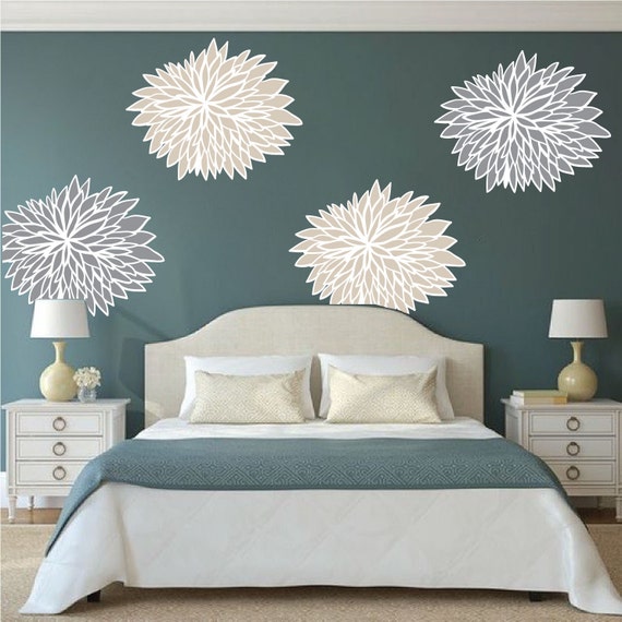 bedroom flower wall decals bedroom wall flowers beautiful | etsy