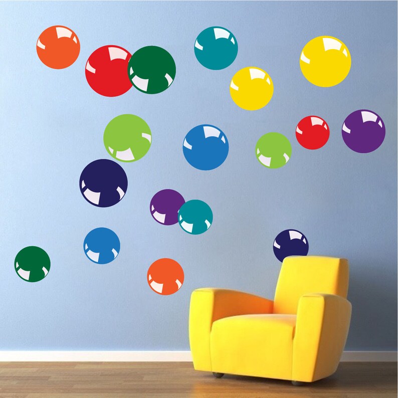Colorful Decals Dots Wall Stickers Decal Murals Kids Room Bubbles Dot Bathroom Bubble H59