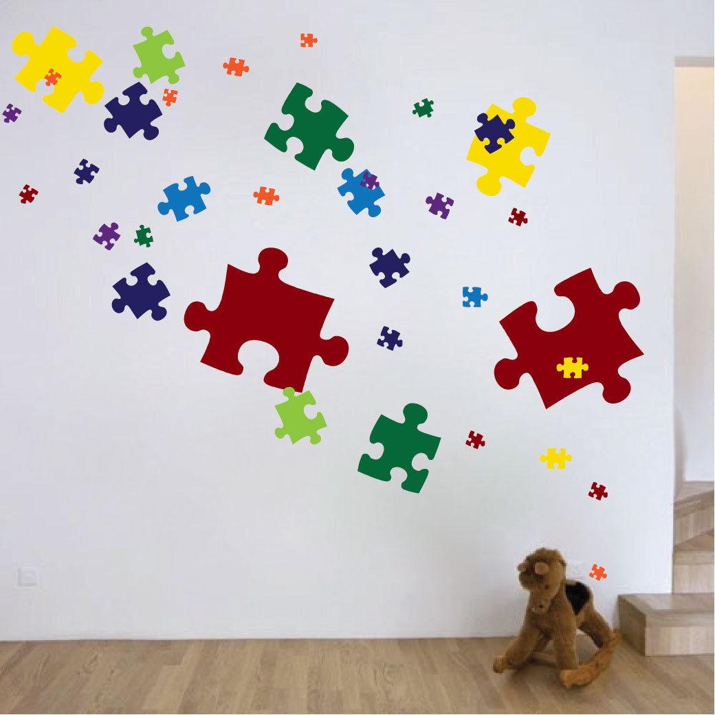 Puzzle Piece Wall Decals Mural Art Sticker Decor L And Stick Pieces D06