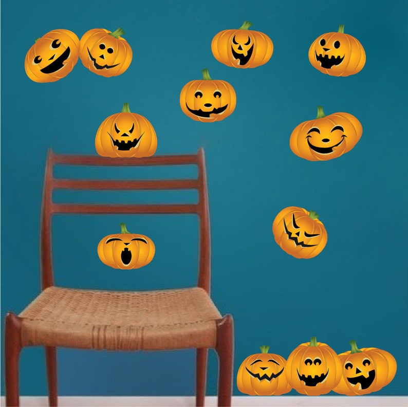 Halloween Witch Stickers Window scary pumpkin seasonal Wall sticker shop vinyl