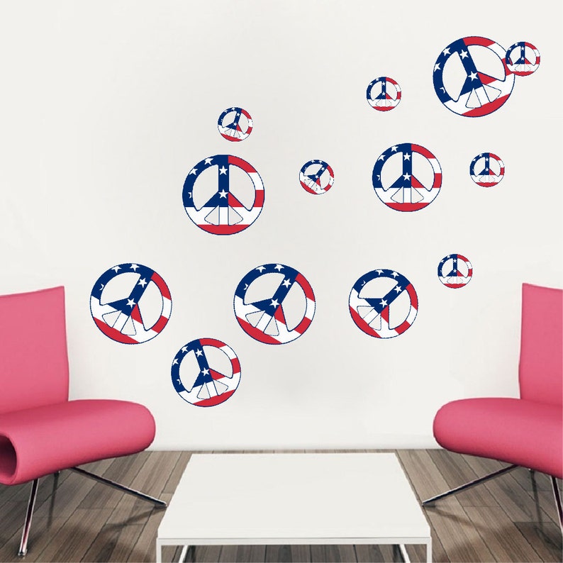 Peace Sign Wall Decals Art Stickers Decor Murals Removable D56