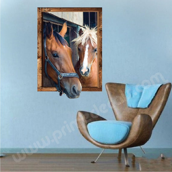 horse murals decals horse portraits horse picuture sticker | etsy