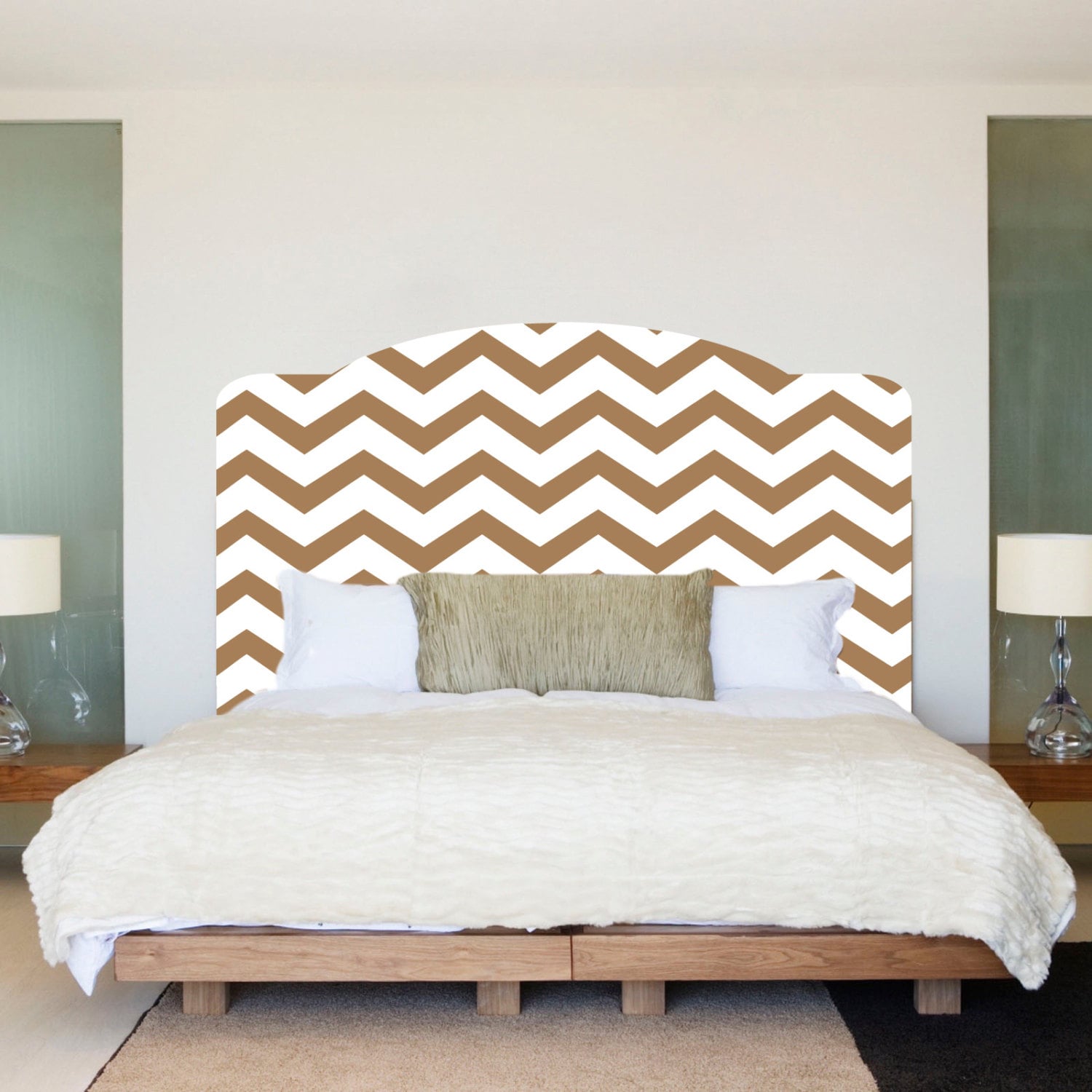 Chevron Headboard Bedroom Wall Decal Wall Decal Chevron Etsy