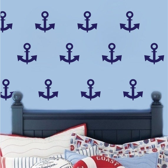 anchor decals kids' pirate anchor decal nursery wall | etsy