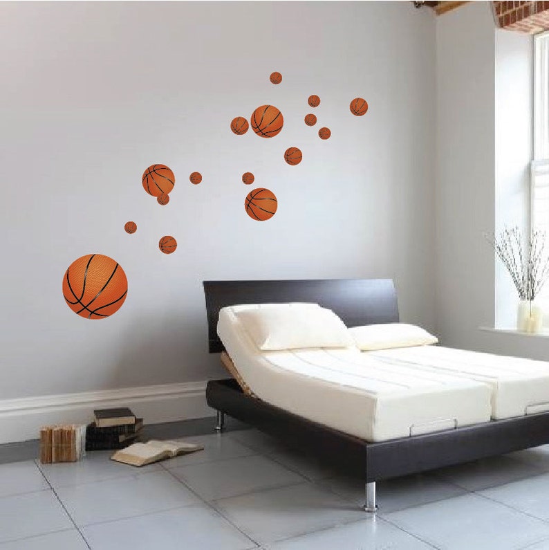 Basketball Decals Reusabel Basketball Murals Sports Wall Etsy