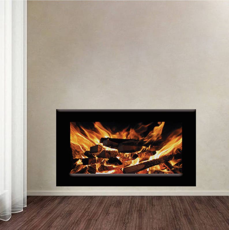 s51 Fireplace Wall Decal Fire Pit Wall Decal Living Room Gas Fireplace Wall Design Living Room Wall Murals Fireplace Mural Fire Wall Decor
