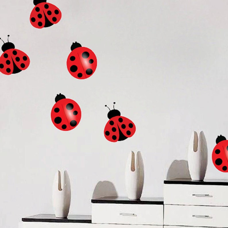 Ladybug Nursery Or Kids Wall Decal Decor Murals Wallpaper Art Stickers Lady Bugs D04