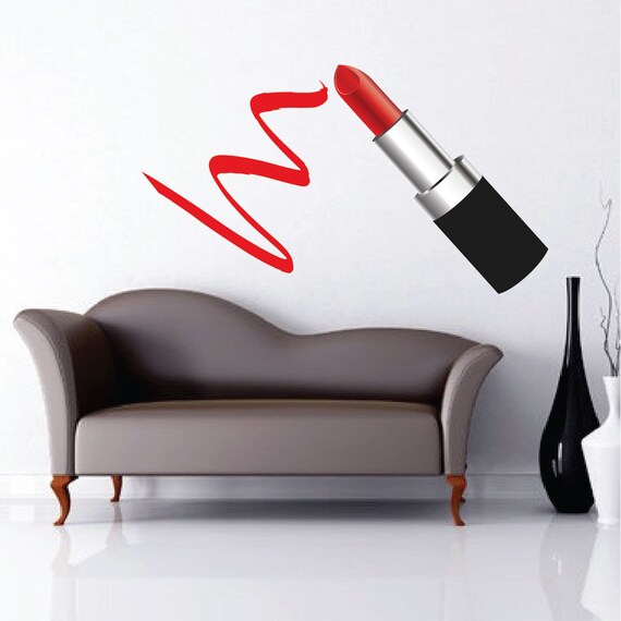 Lipstick Wall Decals Makeup Artist Lipstick Wall Art Lipstick Etsy