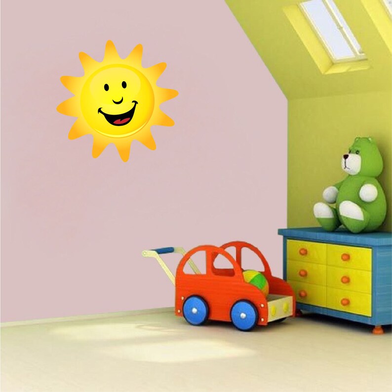Sun Wall Mural Peel and Stick Sun Removable Sun Decal Sun Wall Art Sticker Sun Wall Design c30 Happy Sun Wall Decal Sun Wall Sticker