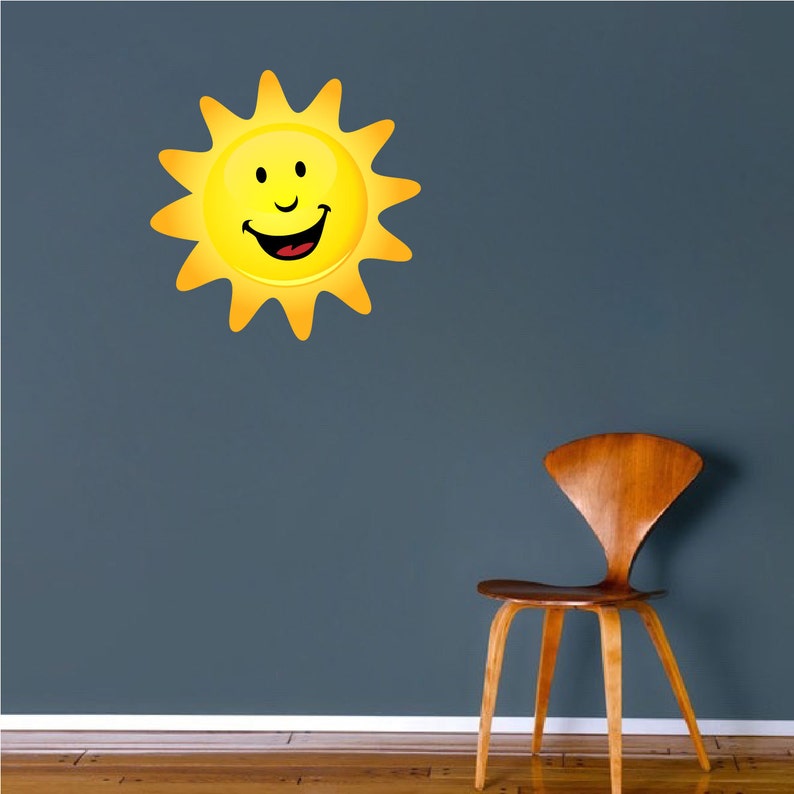Sun Wall Mural Peel and Stick Sun Removable Sun Decal Sun Wall Art Sticker Sun Wall Design c30 Happy Sun Wall Decal Sun Wall Sticker