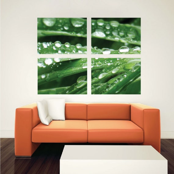 home and office wall decals green leaves vinyl wall murals for | etsy