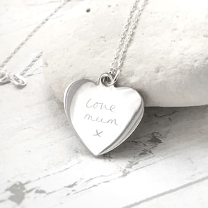 Engraved handwriting pendant, actual handwriting, handprint jewelry, memorial jewellery, photo engraving, handprints,  Mothers Day,