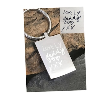 Papa cadeau, Vaderdag, kindertekening, gepersonaliseerde sleutelhanger, gegraveerd schrift, opa cadeau,
