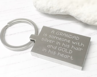 Portachiavi Personalizzato "Il Miglior Nonno Del Mondo", In Acciaio Inox, Regalo Per Nonno Per Compleanno, Festa Del Nonno O Natale