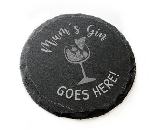 Mothers Day drinks gift, Engraved slate coaster, Gin mat, gifts for mum, Mum's coffee coaster, drinks accessories, wine lovers, Nanny gift