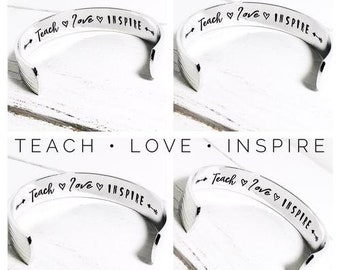 Teacher gift | Womens gift | teach love inspire | Gift for a Teacher | Gift for Teachers | Thank you Teacher | Floral Design