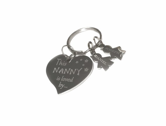 Nan Gifts Portachiavi Personalizzato Per Nonna - Scritta Dolce Da Nipote - Con Sacchetto Regalo In Velluto