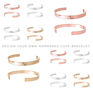 Pulseras para hombre y mujer / Pulsera con cita personalizada / Pulsera de puño personalizada / Regalo personalizado / Pulsera de oro rosa / Pulsera de cobre